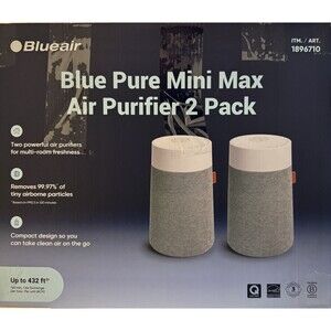 Blueair Blue Pure Mini Max Air Purifier 2 Pack. Purifier  The Air 99,97%